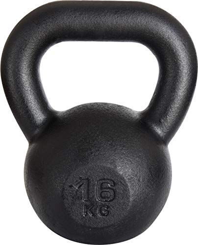 Kettlebell de Hierro Fundido Peso Pesado para Entrenamiento de Fuerza y ​​Cardio Pesa 16kg KAWMET