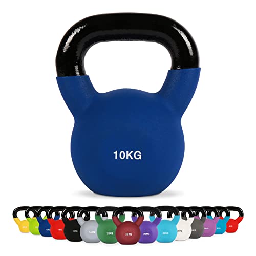 Kettlebell Profesional Neopreno 2 - 30 kg con póster de ejercicios, Pesas