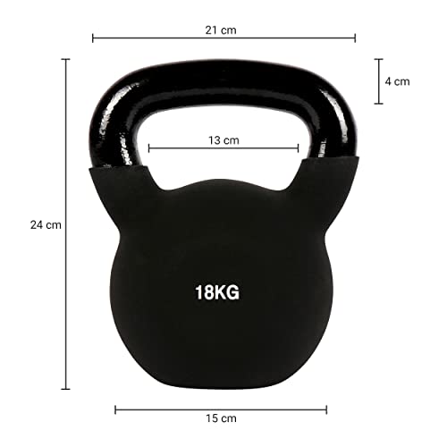 Kettlebell Profesional Neopreno 2 - 30 kg con póster de ejercicios, Pesas