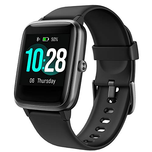 Keweni ID 250L Correa, Correa de Repuesto de Silicona Suave, Correas de Reloj Deportivas Ajustables para Reloj Inteligente ID 205 / 205L / ID 215G (Negro)