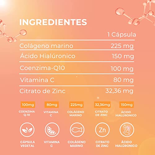 Key Health | Colágeno Triple Efecto + Q10 + Ácido Hialurónico | Piel Firme, Hidratada y Radiante | Fórmula Mejorada | Rico en Zinc y Vitamina C | 2 Meses de Suministro | Cápsulas Vegetales