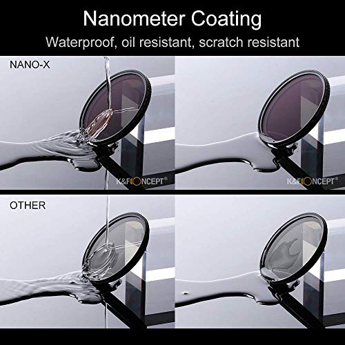 K&F Concept Filtro Variable ND 67mm ND2-32 (5 Pasos) Serie Nano X de Vidrio óptico con Nano-Revestimiento de 28 Capas para Objetivo 67mm