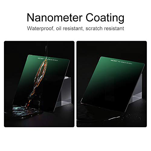 K&F Concept ND64 - Filtro Cuadrado ND Full ND64 (1.8) 100x100x2.0mm 6 Pasos/Paradas Filtro de Densidad Neutra,Vidrio Optico,Nano Multicapa Revestimiento con Funda de Cuero