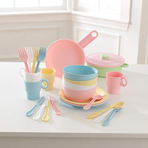 KidKraft Set de 27 utensilios de cocina de juguete, Multicolore Pastel, 63027, color/modelo surtido