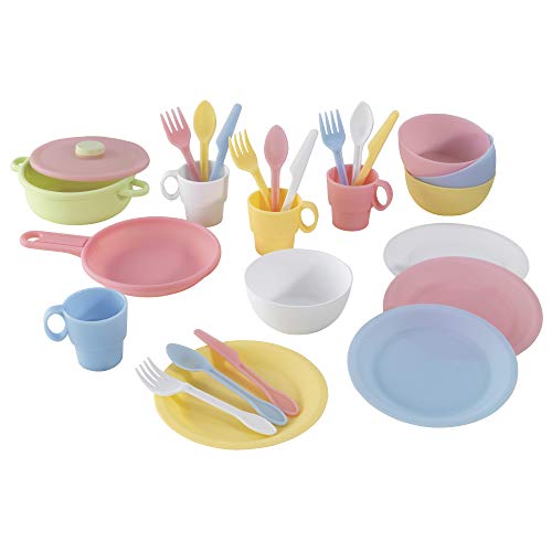 KidKraft Set de 27 utensilios de cocina de juguete, Multicolore Pastel, 63027, color/modelo surtido