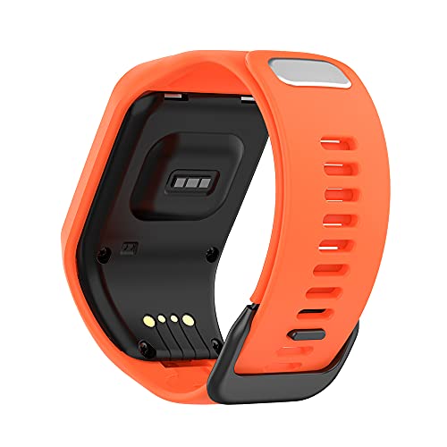 KINKUUN Correas para relojes Compatible con TomTom Runner 2/3 Spark/3 Cardio + Music Pulseras de repuesto.Correa de Reloj.(naranja)