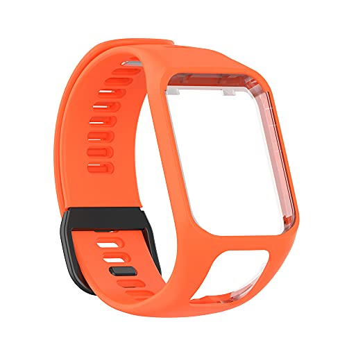 KINKUUN Correas para relojes Compatible con TomTom Runner 2/3 Spark/3 Cardio + Music Pulseras de repuesto.Correa de Reloj.(naranja)