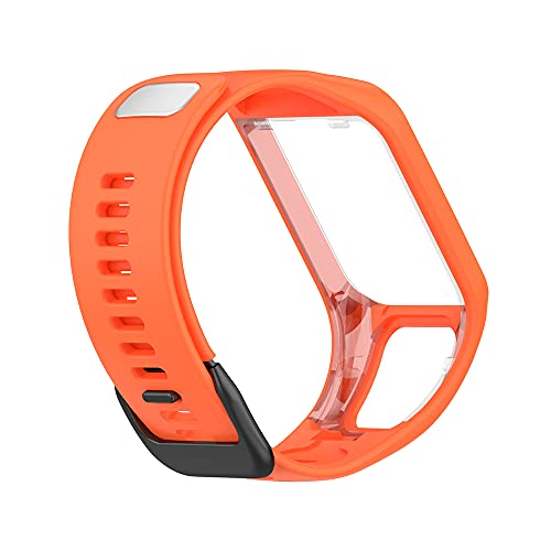 KINKUUN Correas para relojes Compatible con TomTom Runner 2/3 Spark/3 Cardio + Music Pulseras de repuesto.Correa de Reloj.(naranja)