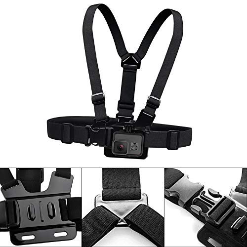 Kit de Accesorios Camara Deportiva, Accesorios Gopro con Correas Ajustables para el Pecho y la Cabeza, Compatible con Cámaras Deportivas Gopro