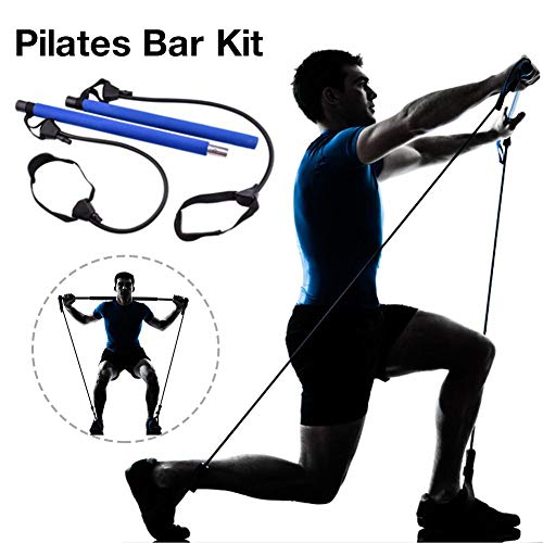 Kit de barra de Pilates portátil con banda de resistencia Kit de barra de Pilates para yoga Barra de Pilates para moldear el cuerpo Barra de Pilates para la línea de la cadera con correa para el pie