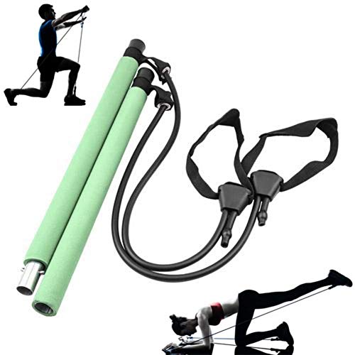 Kit de barra de Pilates portátil con banda de resistencia Kit de barra de Pilates para yoga Barra de Pilates para moldear el cuerpo Barra de Pilates para la línea de la cadera con correa para el pie