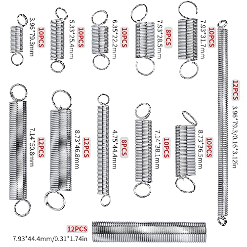 Kit de Surtido de Resortes Muelles De Compresión Conjunto de Resortes de acero Galvanizado con Caja de Almacenamiento para Bricolaje Manualidades 20 Tamaños 200 Piezas