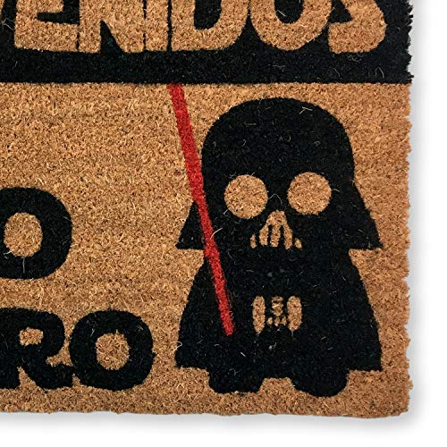 KOKO DOORMATS Felpudo Entrada casa Friki y Divertidos, Felpudo Friki Bienvenido al Lado Oscuro | Felpudo Original para Entrada casa Puerta, terraza o jardín | Fibra de Coco y PVC | 40x60x1.5 cm