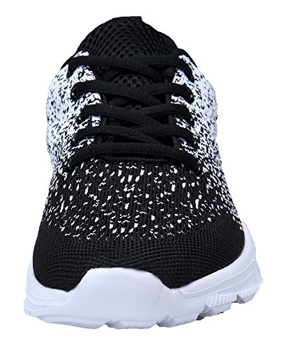 KOUDYEN Zapatillas Deportivas de Mujer Hombre Running Zapatos para Correr Gimnasio Calzado Unisex,XZ746-W-blackwhite-EU38