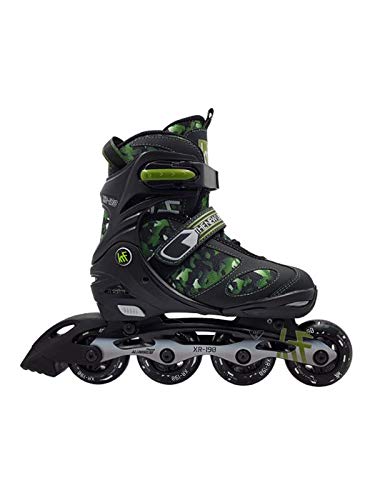 KRF The New Urban Concept Des Krf Ajust Xr-190 Patines Patinaje, Adultos Unisex, Verde (Camuflaje Verde), M (34/37)