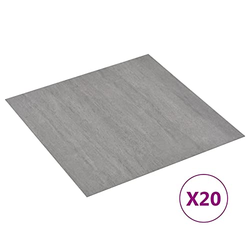 Ksodgun Tarimas Autoadhesivas 20 Unidades PVC Suelo de Vinilo Autoadhesivo lámina Decorativa protección para el Suelo 1,86 m² Rayas Grises