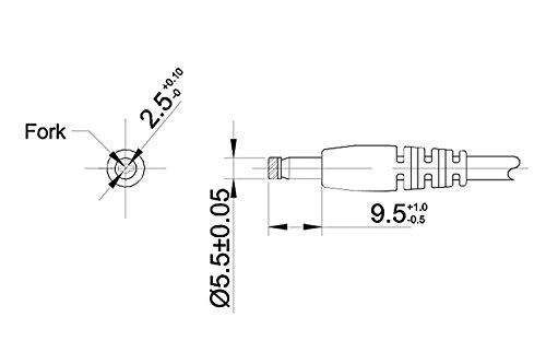 Ktec Alimentador Universal 12 V / 3 A (3000mA) Conector: 5,5mm x 2,5mm, Cable eléctrico 183 cm, Negro