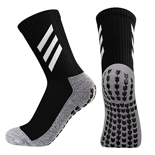 KTUEOV Calcetines Antideslizante Futbol, 2 Pares Calcetines Antideslizantes Hombre Mujer, Transpirable Calcetines Fútbol Mayor Agarre, Calcetines Deporte Antideslizante para Baloncesto Ciclismo Runing