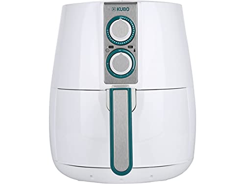 KUBO Freidora sin Aceite 2.5L, Freidora Aire, 1500W, Temperatura Ajustable, Temporizador, Blanco