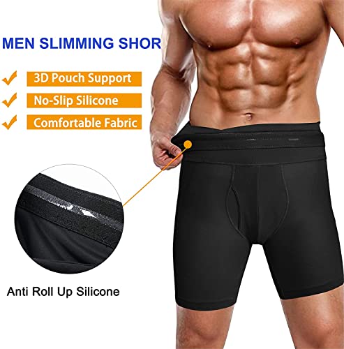 KUMAYES Boxer para Hombre Fajas Pantalones Braga Moldeadora Faja Pantalón Reductora Shapewear Lencería Pantalones con Relleno de Cadera Control de Barriga Levanta Glúteos (L, Negro)