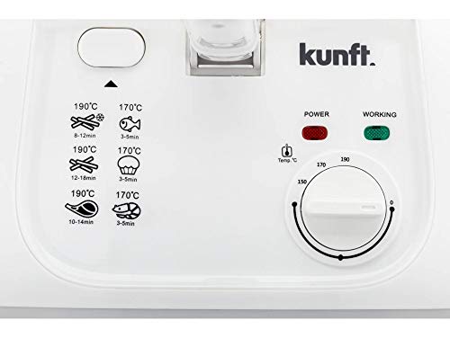 Kunft Freidora, 1800 W, 2.5 litros, Plástico, Multicolor