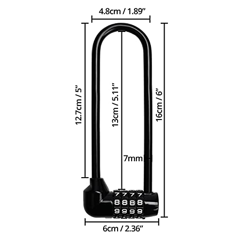 Kurtzy Candado Seguridad Combinación 4 Dígitos (Pack de 2) 16 cm con Grillete Largo – Candado Resistente Exterior Impermeable con Código Reconfigurable - Candado Largo Bicicleta, Gimnasio, Cobertizo