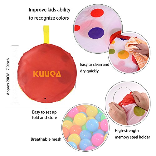 KUUQA 100cm Piscina de Bolas Piscina de Pelotas Hexágono Lunares Niños Bola Juega Piscina Tienda with Rim (Bolas no Incluido)