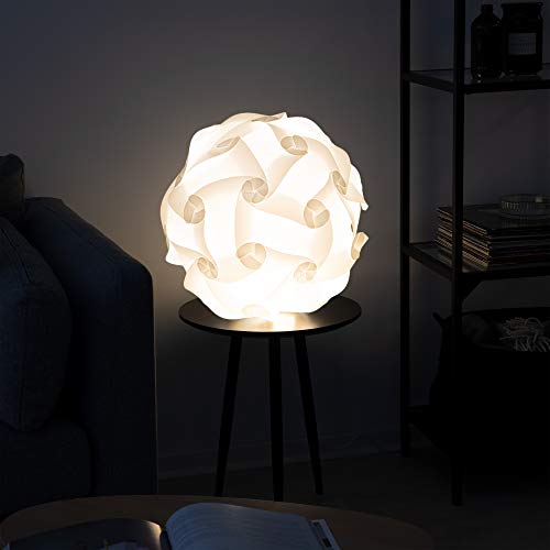 kwmobile Lámpara puzzle DIY 30 piezas - Lámpara de techo blanca con 15 diseños diferentes - Iluminación y decoración - Diámetro 40 CM tamaño XL