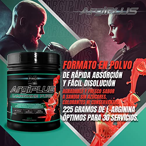 L-Arginina 100% Pura 4000 mg. | Fórmula esencial y concentrada | Aumenta el crecimiento muscular, mejora el rendimiento físico y elimina la fatiga muscular | Formato en polvo sabor sandía | 30 tomas