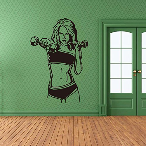 L-Peach Fitness Pegatina de Pared Impermeable Extraíble Arte Vinilo Adhesiva Decoración Mural para Dormitorio Sala de Estar Gimnasio