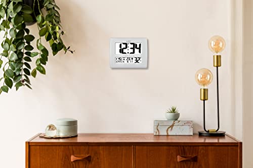 La Crosse Technology WS8020 - Reloj de Pared con Temperatura, Color Blanco