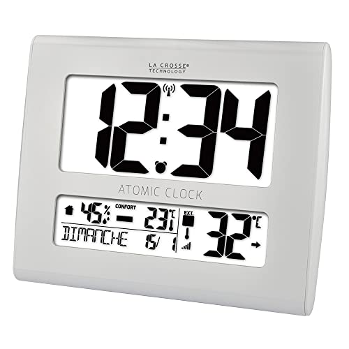 La Crosse Technology WS8020 - Reloj de Pared con Temperatura, Color Blanco