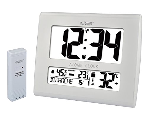 La Crosse Technology WS8020 - Reloj de Pared con Temperatura, Color Blanco