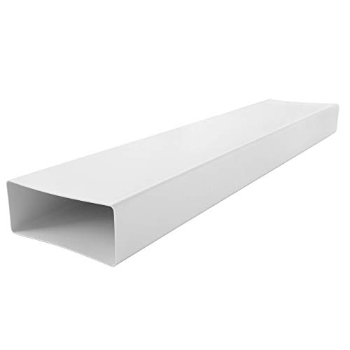 La Ventilazione CT1229B Tubo para ventilación canalizada rectangular de PVC, 220 x 90 mm. Color blanco.