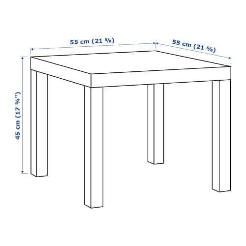 Lack - Mesa auxiliar (55 x 55 cm), color blanco