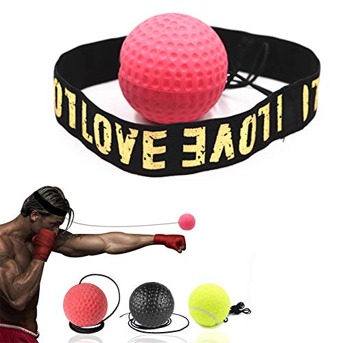 LahAd Boxeo Punching Ball Puching Ball De Boxeo Cabeza de Bola de Reflejos de Boxeo Reaccionar Reflejo Bola Boxeo Equipos Reflejo Golpe de Diadema 3balls,Free