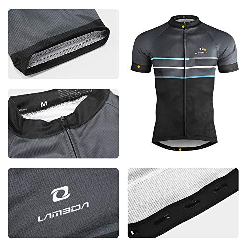 LAMEDA Ropa Ciclismo Verano para Hombre De Manga Corta Maillot Bicicleta para MTB Bici Ciclista(Azul,M)