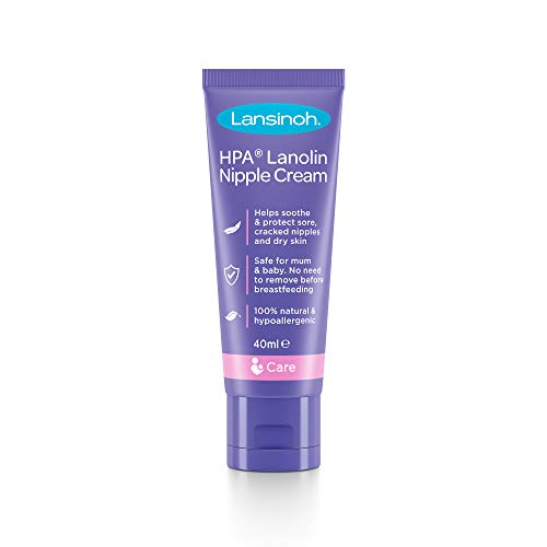 Lansinoh 10161 Crema Lanolina HPA para el Pezón, 40 ml, 100% Natural, Calma y Protege Pezones Agrietados y con Dolor, Multicolor