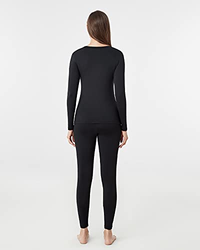 LAPASA - Conjuntos Ropa Térmica Mujer Camiseta Térmica Manga Larga Malla Termica Ropa Interior Invierno L17 XXL Negro