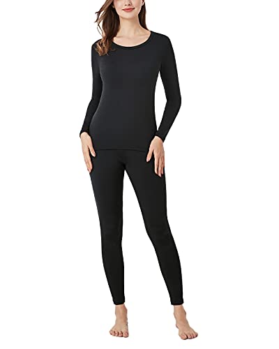 LAPASA - Conjuntos Ropa Térmica Mujer Camiseta Térmica Manga Larga Malla Termica Ropa Interior Invierno L17 XXL Negro