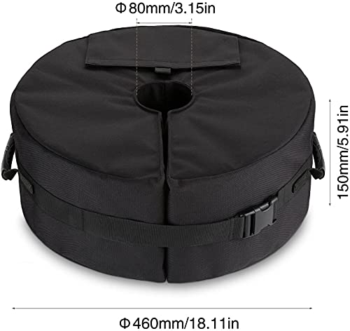 LATERN Bolsa De Peso Para Sombrilla De Patio, 46CM Ronda Soporte De Base De Arena Desmontable Bolsa De Lastre Para Sombrilla Resistente A Intemperie Con Abertura Grande En Forma - Hasta 40 Kg