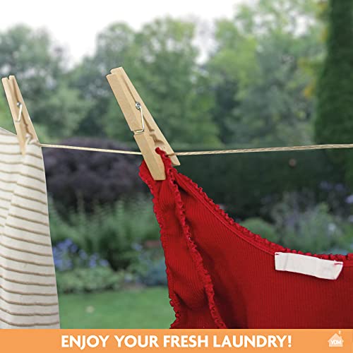 LaundrySpecialist® Cuerda DE Tender Ropa de 35 Metros con núcleo de Acero – más Resistente y más Larga