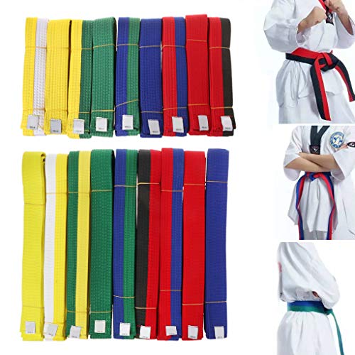 LDA GET fresh Profesional Taekwondo Cinturón Karate Judo Doble Envoltura Artes Marciales Rayas Deportes Cinturón 1.8m/2.8m amarillo taekwondo cinturón de exhibición de rack