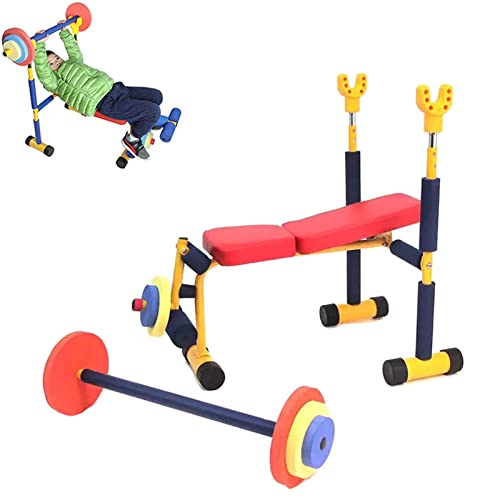 LDIW Equipo De Ejercicio Divertido Y Fitness, Banco Multifunción, Silla Romana Banco Ajustable para Abdominales, Banco Declinado para Niños