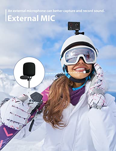 LeadEdge Cámara Deportiva 4K 20MP EIS Anti-Vibración Micrófono Externo con Control Remoto Wi-Fi 170° Gran Angular Camara Acuática Camaras Acción Sumergible de Control 40M