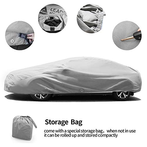 Leader Accessories Funda para Coche 2020 Versión Mejorada Lona Cubierta Exterior de Sedan Resistente al Polvo Rasguño Transpirable (574x160x127cm)