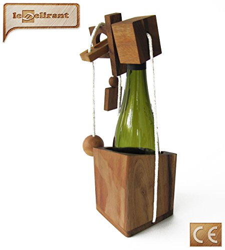 LEDELIRANT Rompecabezas DE Botella Modelo 1 - Nivel 3/6 - Juego Puzzle Candado de Madera Maciza Eco-Responsable, Normas CE, Marca Francesa Le Délirant