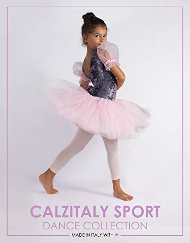 LEGGINGS DANZA PARA NIÑAS | MALLAS DE BALLET EN MICROFIBRA | 60 DEN | ROSA | 4/6, 8/10, 12/14 AÑOS | CALCETERÍA ITALIANA | (8/10 Años, Rosa)