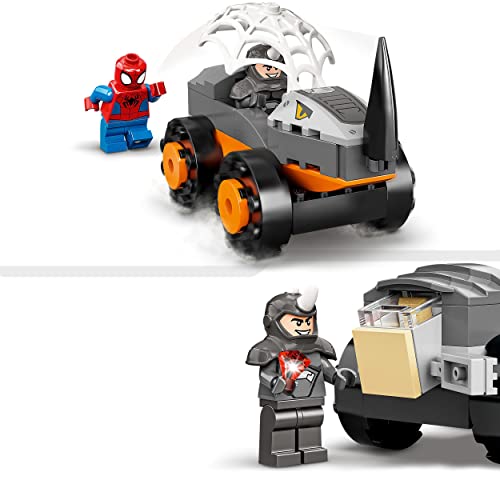 LEGO 10782 Marvel Spidey y Su Superequipo Camiones de Combate de Hulk y Rino, Juguete para Niños y Niñas de 4 Años