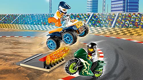 LEGO City Turbo Wheels - Equipo de Especialistas, Set de Construcción, Incluye Quad y Moto Acrobáticos, 2 Minifiguras de Pilotos con Casco y Rampa de Despegue con Llamas (60255) , color/modelo surtido